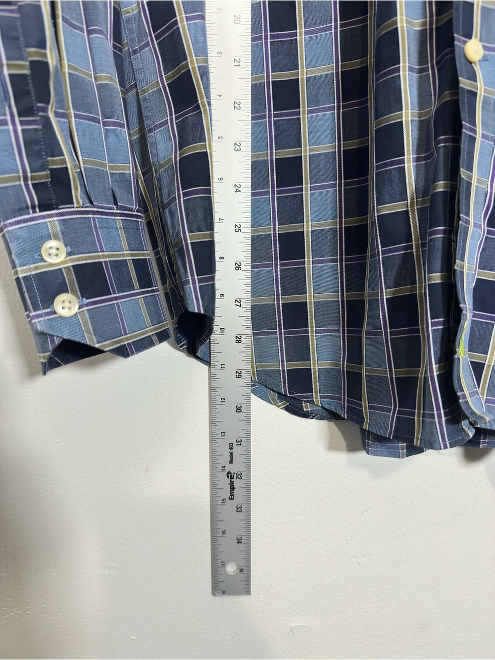 Tailorbyrd Mens Plaid Button Front Shirt Large Blue Cotton Business Casual Prep - Picture 8 of 8